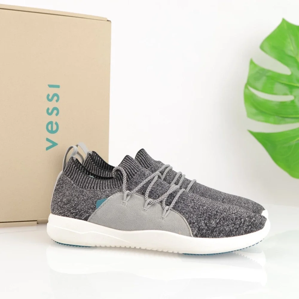 Vessi Womens Cityscape Classic Sneaker Size 7 Waterproof Gray Lace Up Knit Shoes